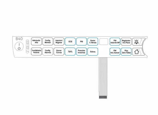 Teclado de Membrana para Monitor de Paciente GE B40 - Vista 2