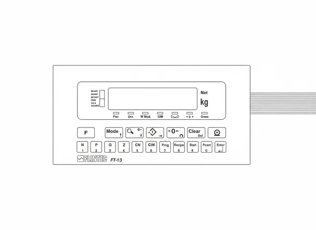Teclado de Membrana para Indicador Flintec FT-13 - Vista 2