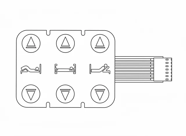Teclado de Membrana para Cama Hospitalar Stryker GoBed — Grade Lateral Esquerda - Vista 2