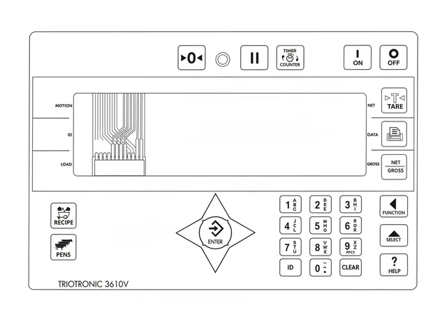 Teclado de Membrana para Balança Triotronic 3610V - Vista 2