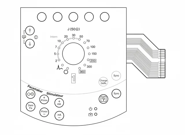 Teclado de Membrana para Cardioversor GE CardioServ - Vista 2