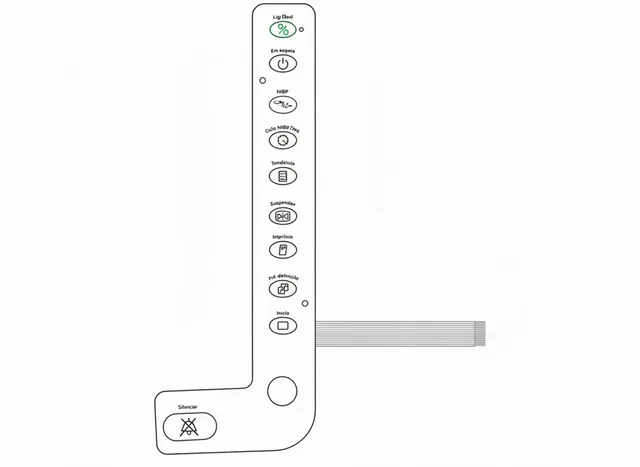 Teclado de Membrana para Monitor de Sinais Vitais Criticare nGenuity 8100E - Vista 2