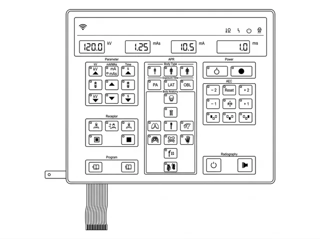 Teclado de Membrana para Máquina de Raio-X GE Silhouette VR Rad Room - Vista 2