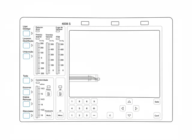 Teclado de Membrana para Máquina de Hemodiálise Fresenius 4008S - Vista 2